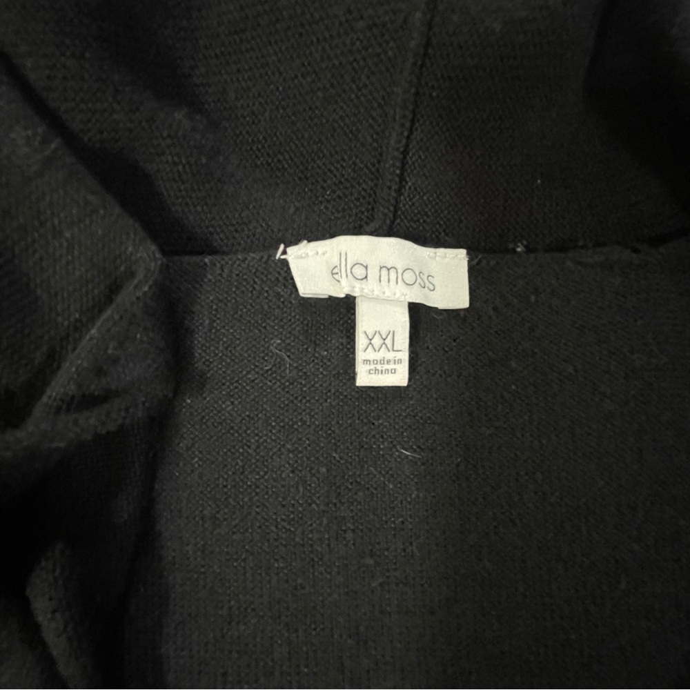 Ella Moss Black Open-Front Sweater - Picture 3 of 8